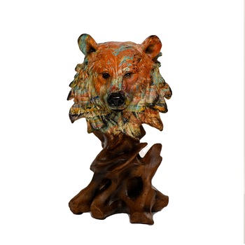 Statueta decorativa Ursul 'colorat' I, realizata manual din rasina, 27 cm Statueta decorativa Ursul 'colorat' I, realizata manual din rasina, 27 cm