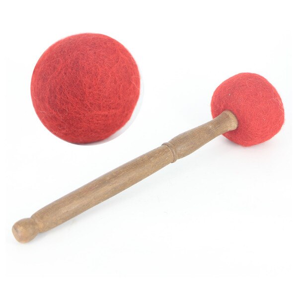 Bat pentru bol cantator din lemn de piersic cu capat infasurat in lana de oaie