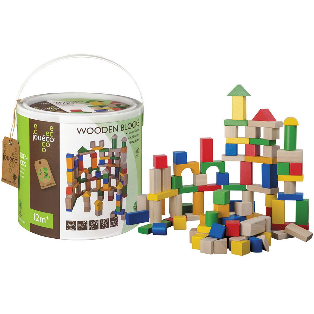 Piese multicolore educative, Joueco , 100 bucati