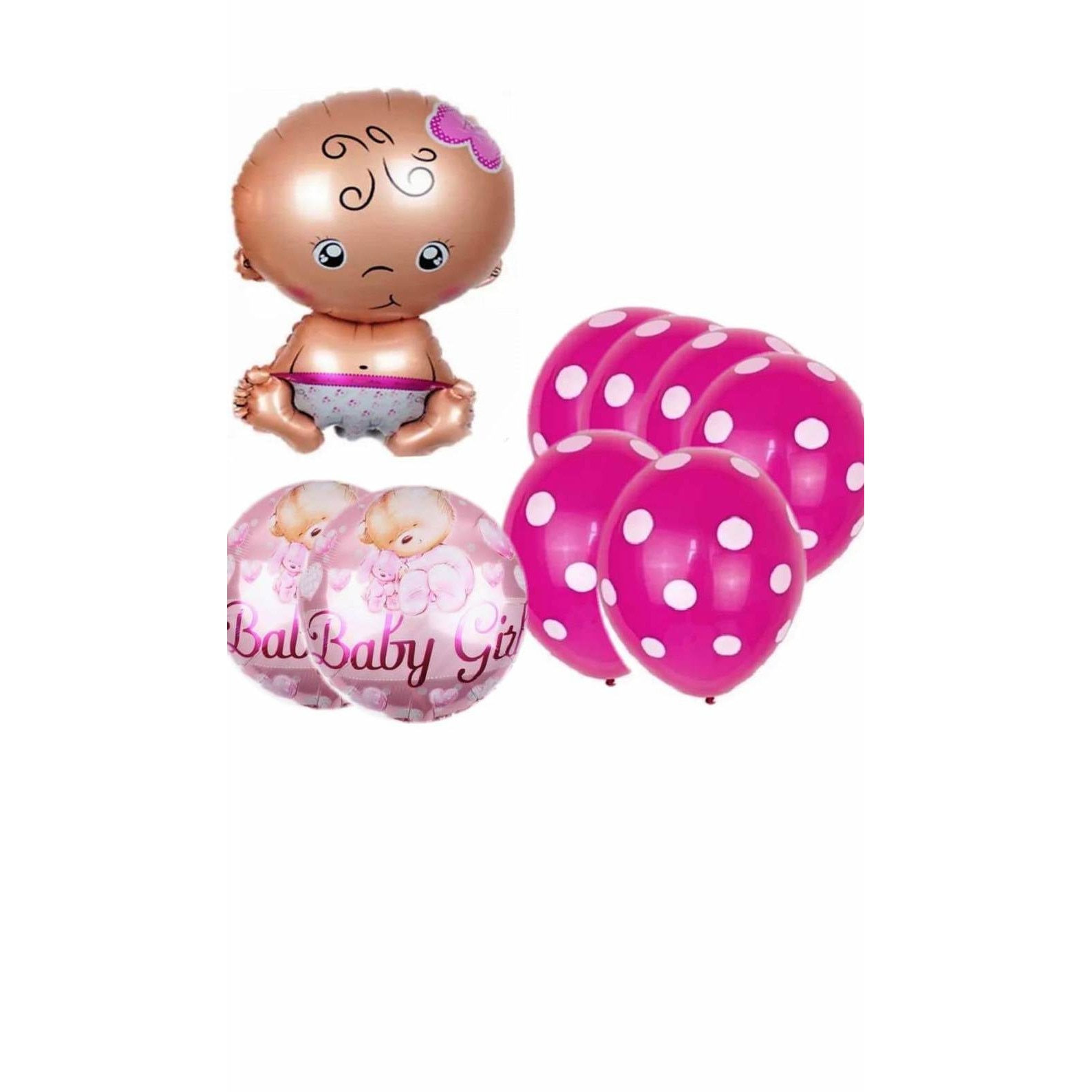 Set 13 baloane pentru botez-Roz