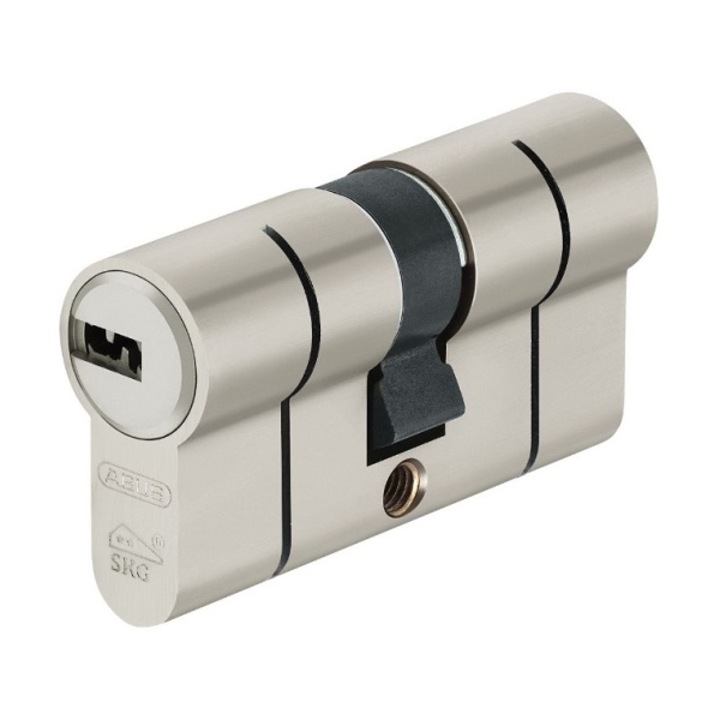 Cilindru usa, ABUS, Seria D10, 30/40, Crestat, Incastrat, 5 chei, Nichel-DIN
