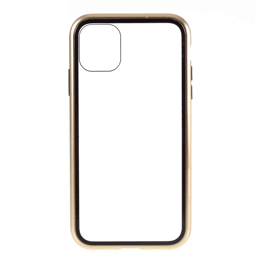 Husa 360 de grade magnetica, The Phone Closet, sticla securizata fata - spate, pentru iPhone 12 (6.1 inch), Auriu
