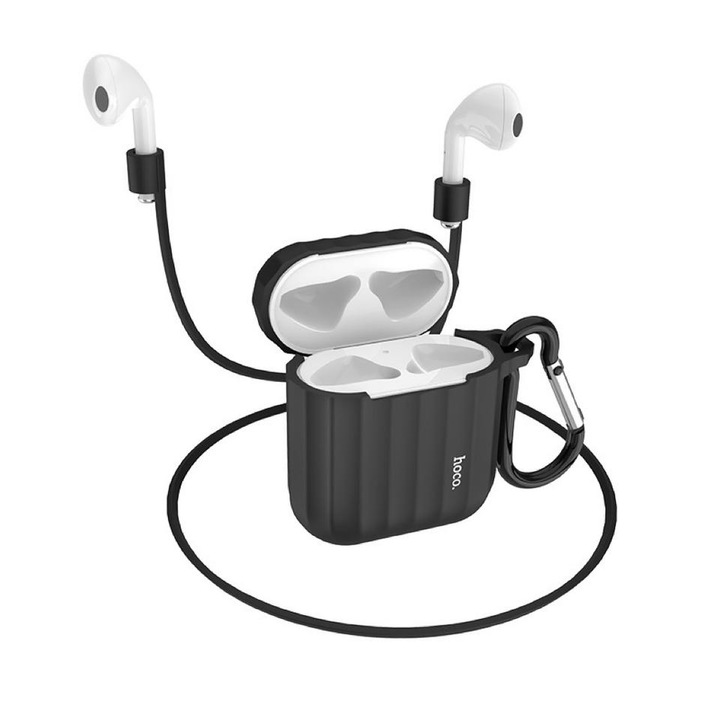 Husa silicon Hoco WB10 pentru Airpods, Negru