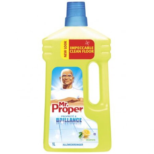 Detergent pardoseli suprafete ceramice Mr. Proper Lemon, 1L, curata si reda stralucirea suprafetelor