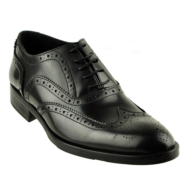 Pantofi barbati Antonio din Piele naturala, negru, marimea 42