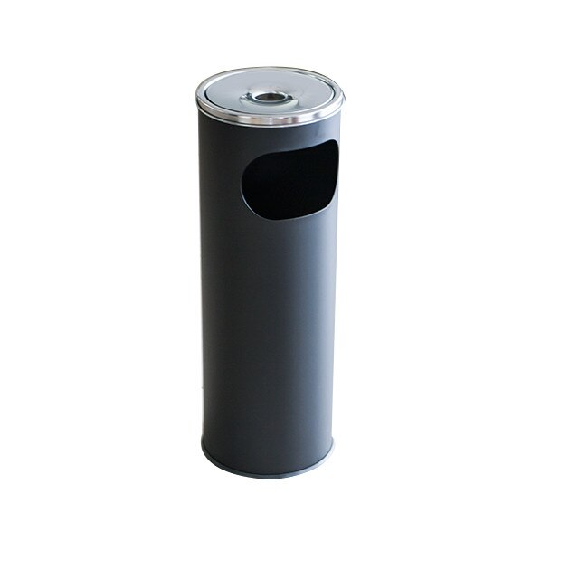 Scrumiera exterioara cu cos gunoi 12L 20x20xh58cm neagra