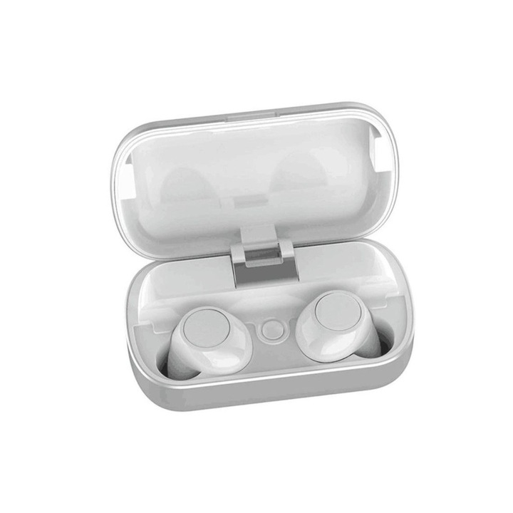 Pyramid Fejhallgató, Bluetooth HiFi, vezeték nélküli, HD hang, kihangosító, vízálló, univerzális kompatibilitás, szürke - fehér