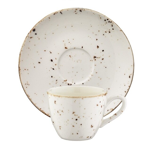 Ceasca si farfurioara din portelan GRAIN 70cc GRA RIT 02KFT