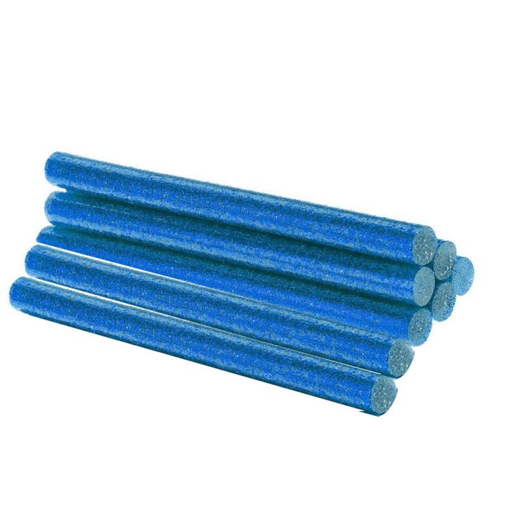 Bagheta silicon universala, sclipici albastru, set 8buc, 100mm