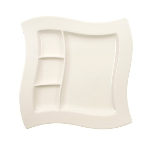 Platou Newwave pentru servire friptura/aperitive,portelan premium, 27x27 cm
