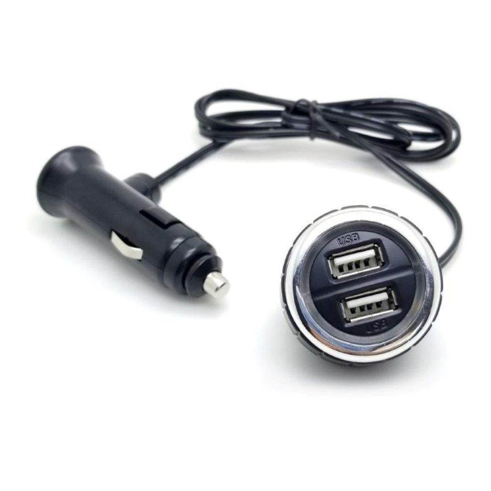 Incarcator auto Omega 44806, 12 - 24V, 2XUSB, 3.1A, indicator led pentru incarcare, cu cablu 90cm, negru