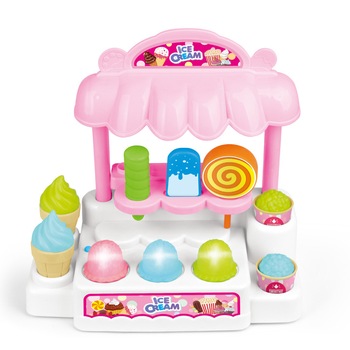 Magazin de inghetata pentru copii cu sunete, lumini, bani, monezi si card Magazin de inghetata pentru copii cu sunete, lumini, bani, monezi si card