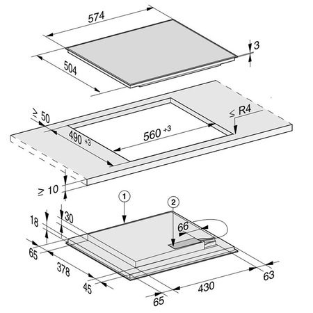 Plita incorporabila Miele KM 7201 FR, Inductie, 4 zone de gatire, TwinBooster, Rama inox, 60 cm, Negru