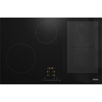 Plita incorporabila Miele KM 7414 FX, Inductie, 4 zone de gatire, TwinBooster, Conectivitate hota, PowerFlex, 76 cm, Negru Plita incorporabila Miele KM 7414 FX, Inductie, 4 zone de gatire, TwinBooster, Conectivitate hota, PowerFlex, 76 cm, Negru