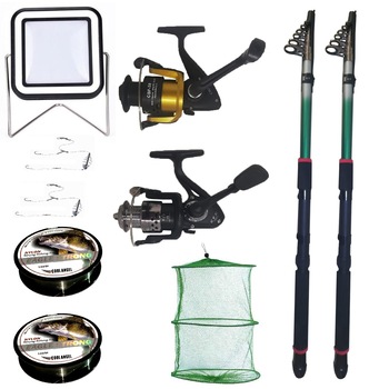 Set pescuit sportiv cu 2 lansete eastshark 3.6m, doua mulinete, proiector solar si accesorii Set pescuit sportiv cu 2 lansete eastshark 3.6m, doua mulinete, proiector solar si accesorii