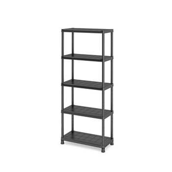 Raft Negru din plastic pentru debara , hol , bucatarie , dressing , ATS , 5 polite, 182 x 80 x 40 cm Raft Negru din plastic pentru debara , hol , bucatarie , dressing , ATS , 5 polite, 182 x 80 x 40 cm