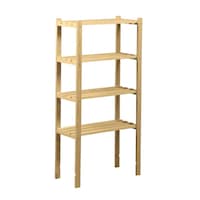 Raft din lemn Maro deschis pentru , hol , debara , dressing , cu 4 polite, 65 x 300 x 1300 mm, ATS