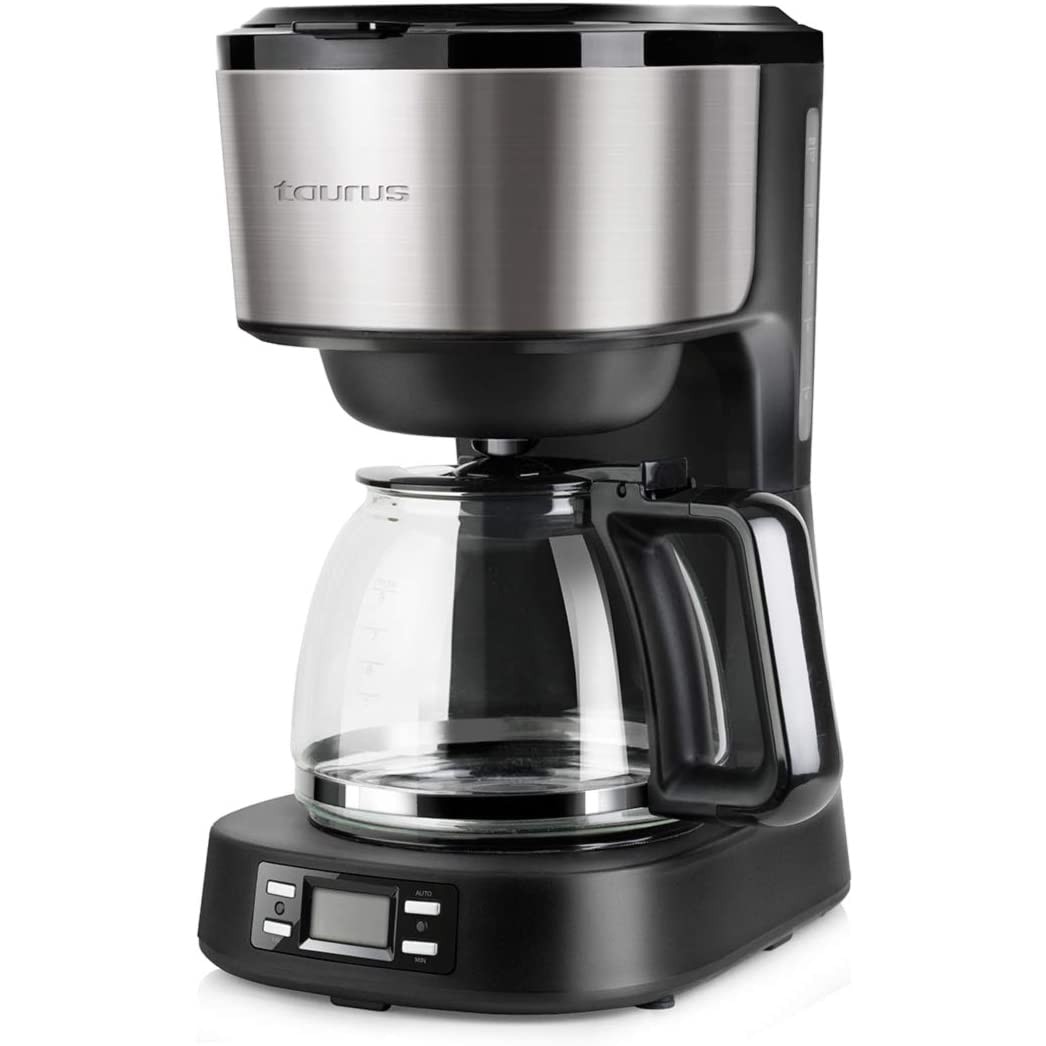 Cafetiera Programabila Taurus Verona Legend, 900W, 12 Cesti, Ecran LCD, Timer 24h, Sistem Anti‑Picurare, Functie Mentinere la Cald, Oprire Automata, Indicator Nivel Apa, Filtru Permanent, Design Negru‑Inox