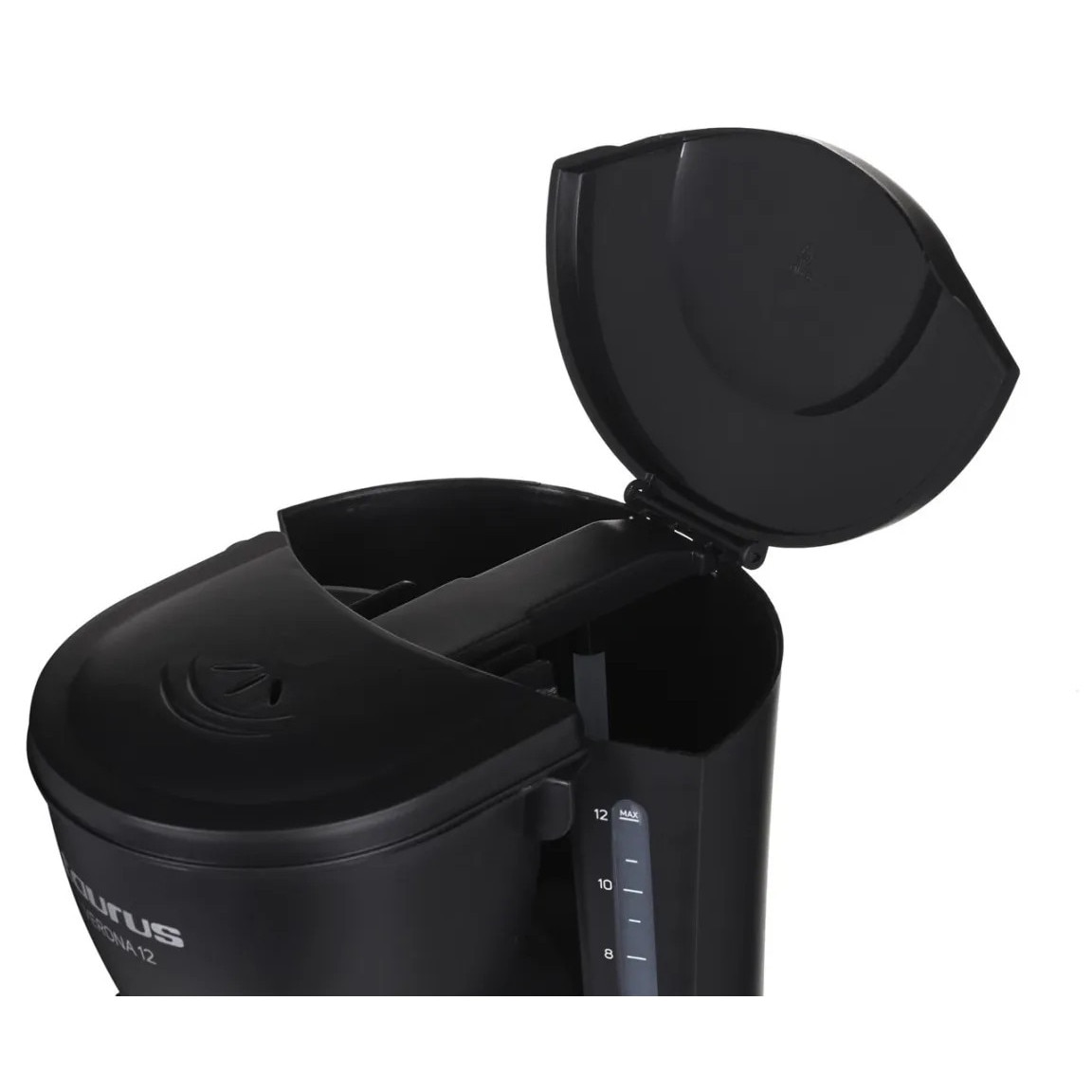 Cafetiera Programabila Taurus Verona Legend, 900W, 12 Cesti, Ecran LCD, Timer 24h, Sistem Anti‑Picurare, Functie Mentinere la Cald, Oprire Automata, Indicator Nivel Apa, Filtru Permanent, Design Negru‑Inox