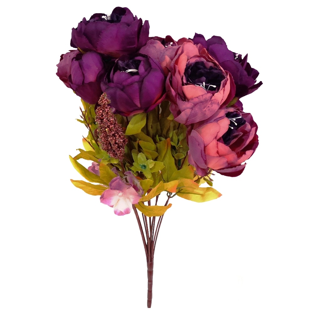 Flori artificiale 120712-1, Buchet bujori, Violet, 50 cm