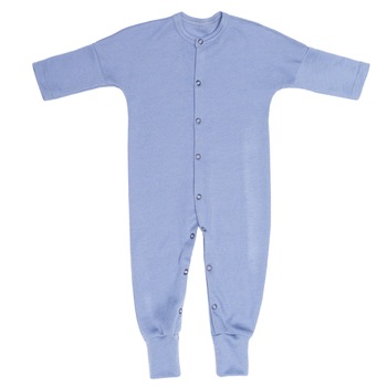 Salopeta albastra din lana merinos pentru bebelusi 9-12 luni Salopeta albastra din lana merinos pentru bebelusi 9-12 luni