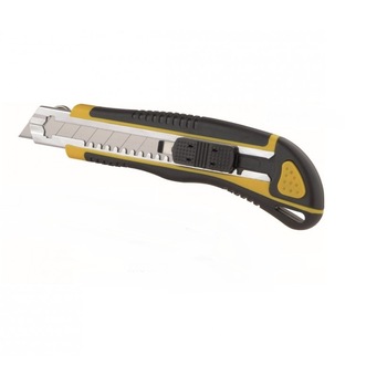 Cutter Dedra 18mm + 5 lame de rezerva maner cauciuc Cutter Dedra 18mm + 5 lame de rezerva maner cauciuc