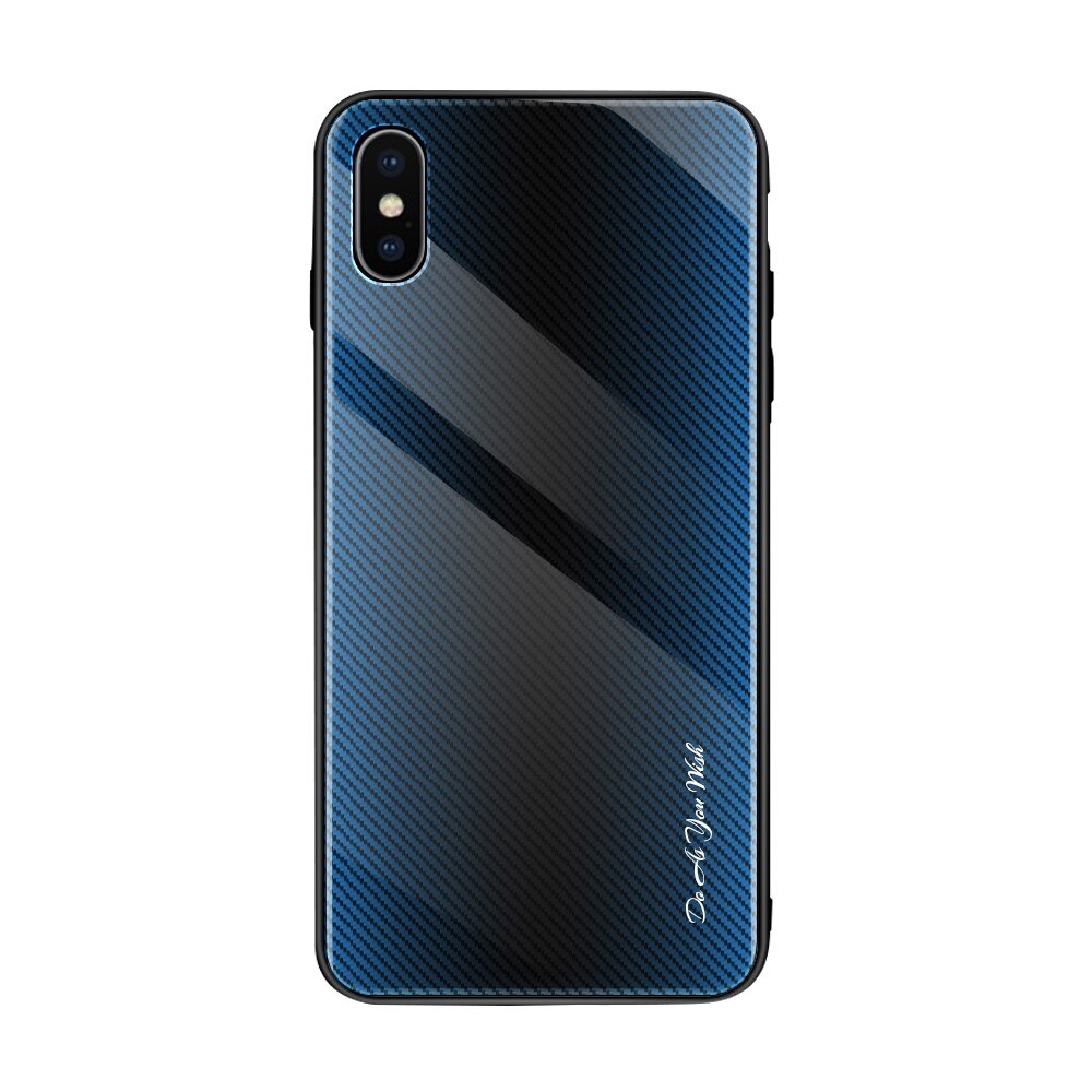 Husa silicon sticla Iphone Xs Max , Albastru