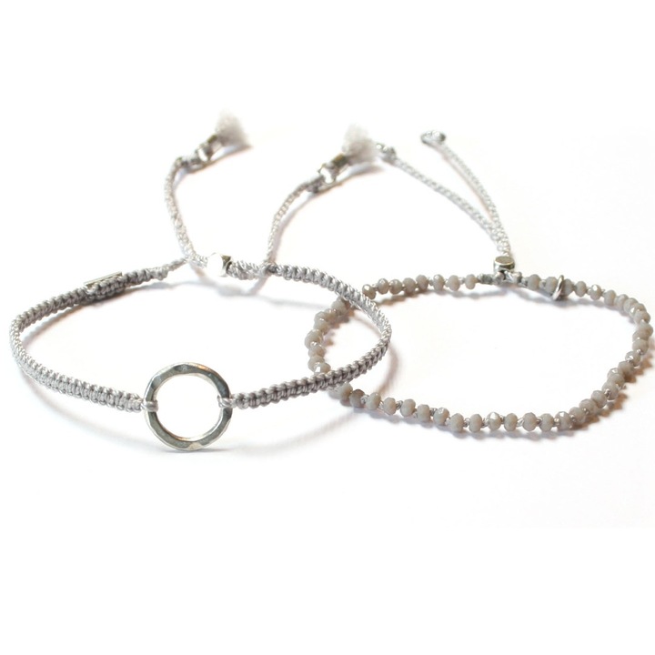 Set 2 bratari dama gri Balance