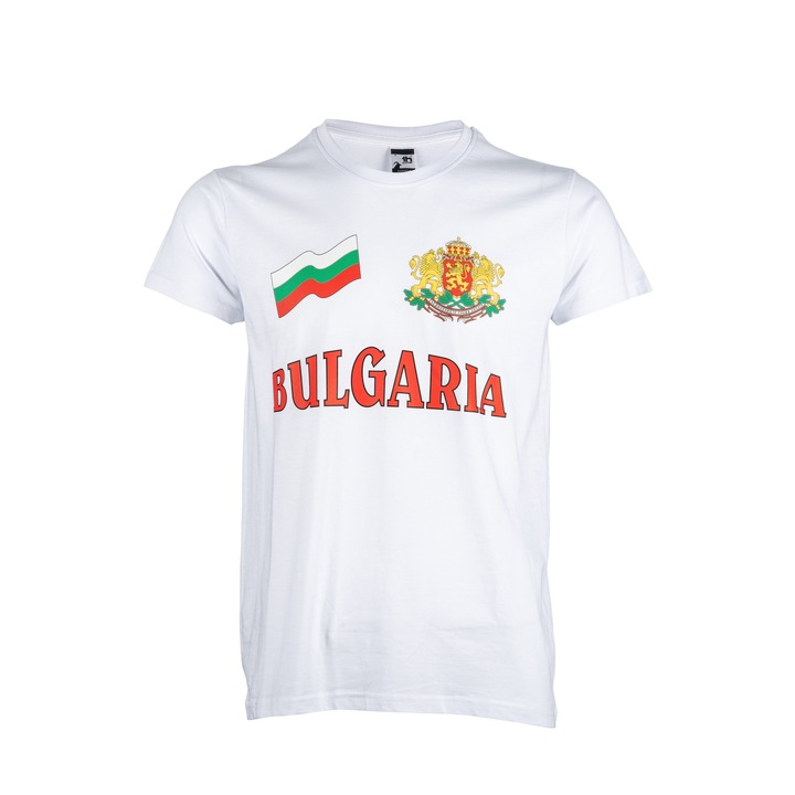 Gyermek póló Printex, Bulgária, Címer, Zászló, Fehér, 152cm, 12-14 év