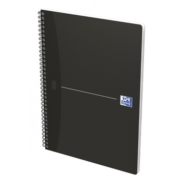 Caiet cu spirala A4, OXFORD Office Essentials, 90 file - 90g/mp, Scribzee, 4 perf, mate - negru Caiet cu spirala A4, OXFORD Office Essentials, 90 file - 90g/mp, Scribzee, 4 perf, mate - negru