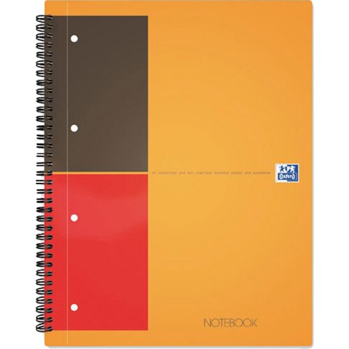 Caiet cu spirala A4+, OXFORD Int. Notebook, 80 file - 80g/mp, Scribzee, coperta carton rigid - dictando