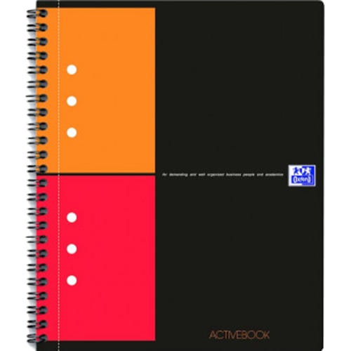 Caiet cu spirala A5+, OXFORD Int. Activebook, 80 file - 80g/mp, Scribzee, 10 perf, coperta PP - mate