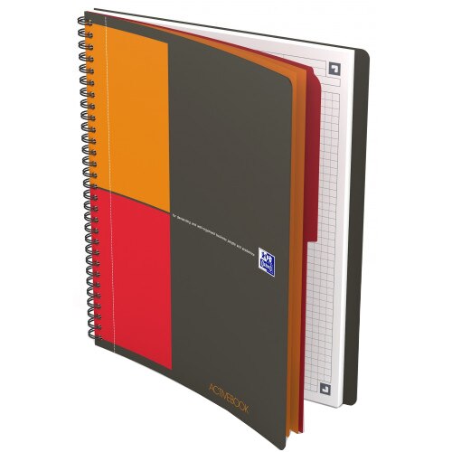Caiet cu spirala B5, OXFORD Int. Activebook, 80 file - 80g/mp, Scribzee, coperta PP - mate