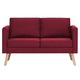 2-местен диван vidaXL, 116х70х73 см, текстил, виненочервен