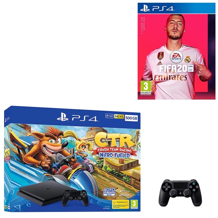 Consola Sony Playstation pachet cu Crash Team Racing 500GB