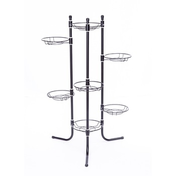 Suport pentru flori pliant,7 ghivecе,85cm,negru Suport pentru flori pliant,7 ghivecе,85cm,negru