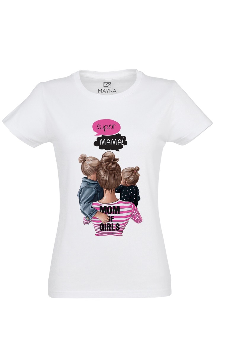Tricou femei-Mom of girls, Multicolor
