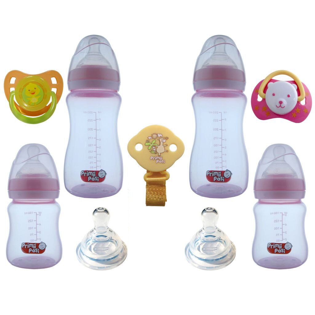 Set nou nascut biberoane gat larg, SNNBGL, galben ratusca, Primii Pasi, 0 - 6 luni