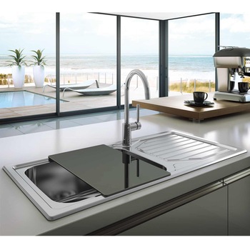 Chiuveta bucatarie inox CookingAid OKIO LINE 103 PL, 860*500*160mm cu picurator, reversibila stanga/dreapta + accesorii montaj Chiuveta bucatarie inox CookingAid OKIO LINE 103 PL, 860*500*160mm cu picurator, reversibila stanga/dreapta + accesorii montaj