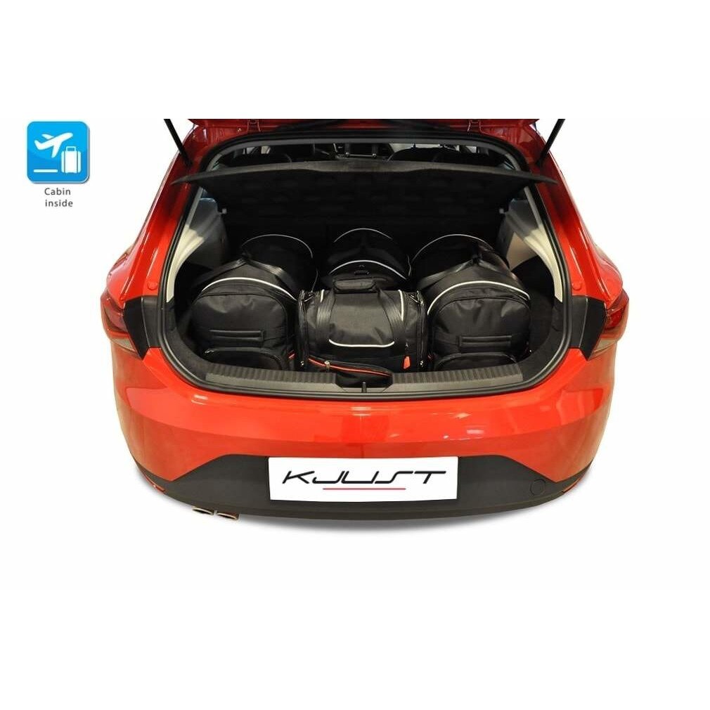 Set genti de lux, premium, pentru orice model de Seat, bagaje auto KJust dedicate portbagajului masinii dvs, impermeabile, asimetrice, 4 buc