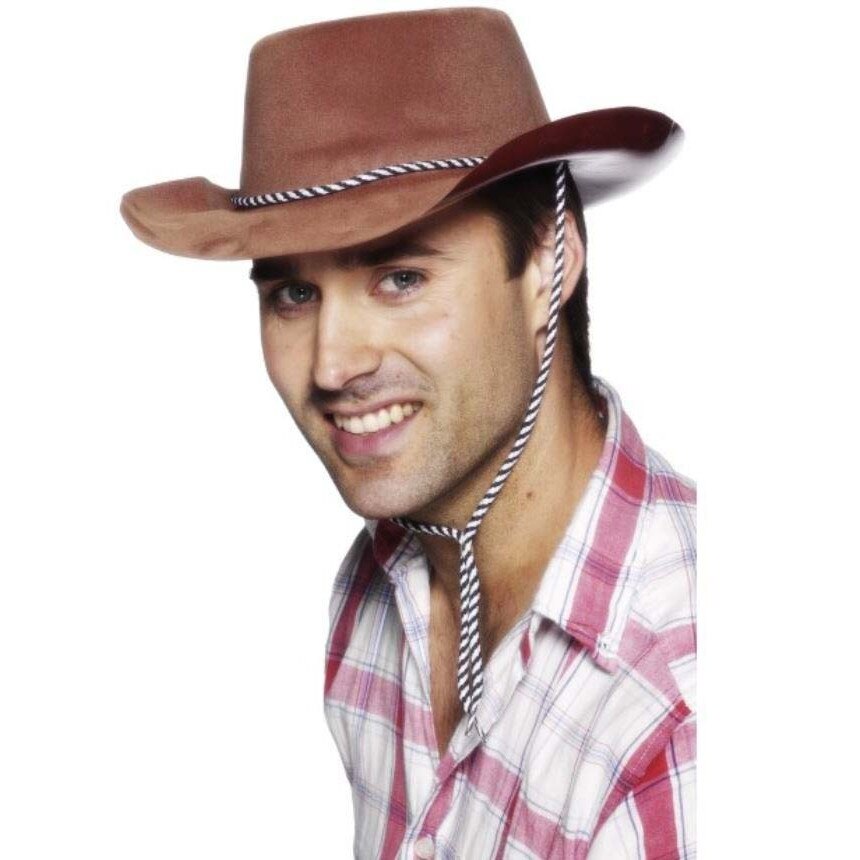 Palarie cowboy maron petrecere