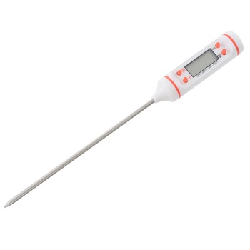 Termometru digital profesional pentru mancare, Floveme, contine sonda si se utilizeaza pentru bucatarie, model alb Termometru digital profesional pentru mancare, Floveme, contine sonda si se utilizeaza pentru bucatarie, model alb