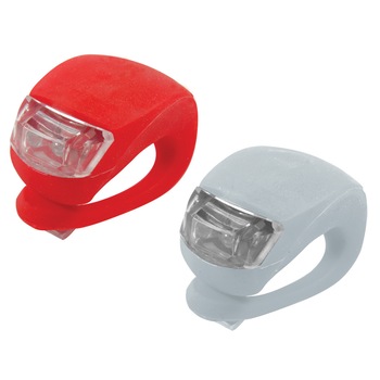 Set 2 lanterne LED, bicicleta, fata-spate, silicon, Silverline Set 2 lanterne LED, bicicleta, fata-spate, silicon, Silverline