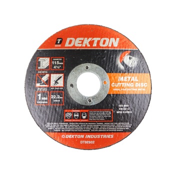 Disc abraziv pentru polizor unghiular, de taiat metal 1x115mm Dekton, DT80602 Disc abraziv pentru polizor unghiular, de taiat metal 1x115mm Dekton, DT80602