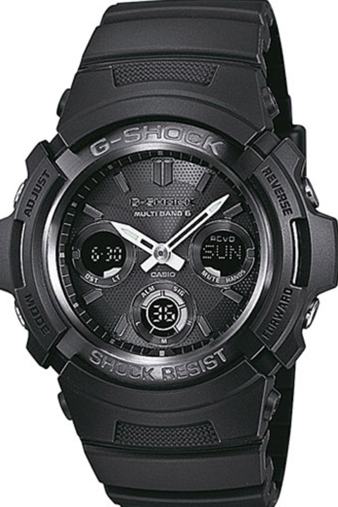 Casio, Цифров часовник с гумена каишка, Черен