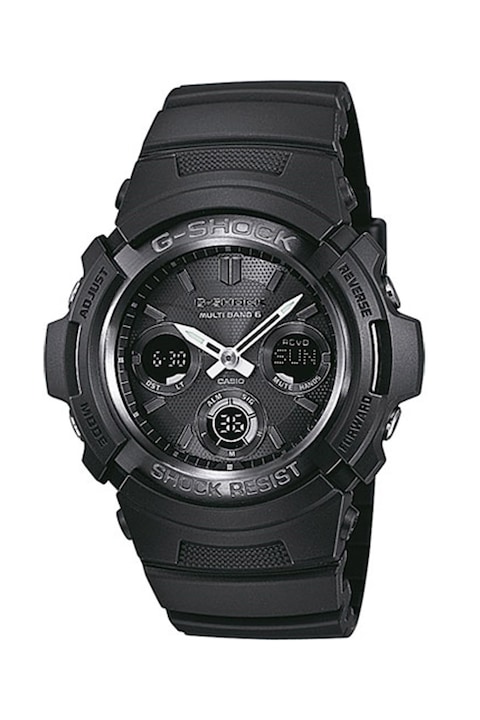 Casio, Цифров часовник с гумена каишка, Черен