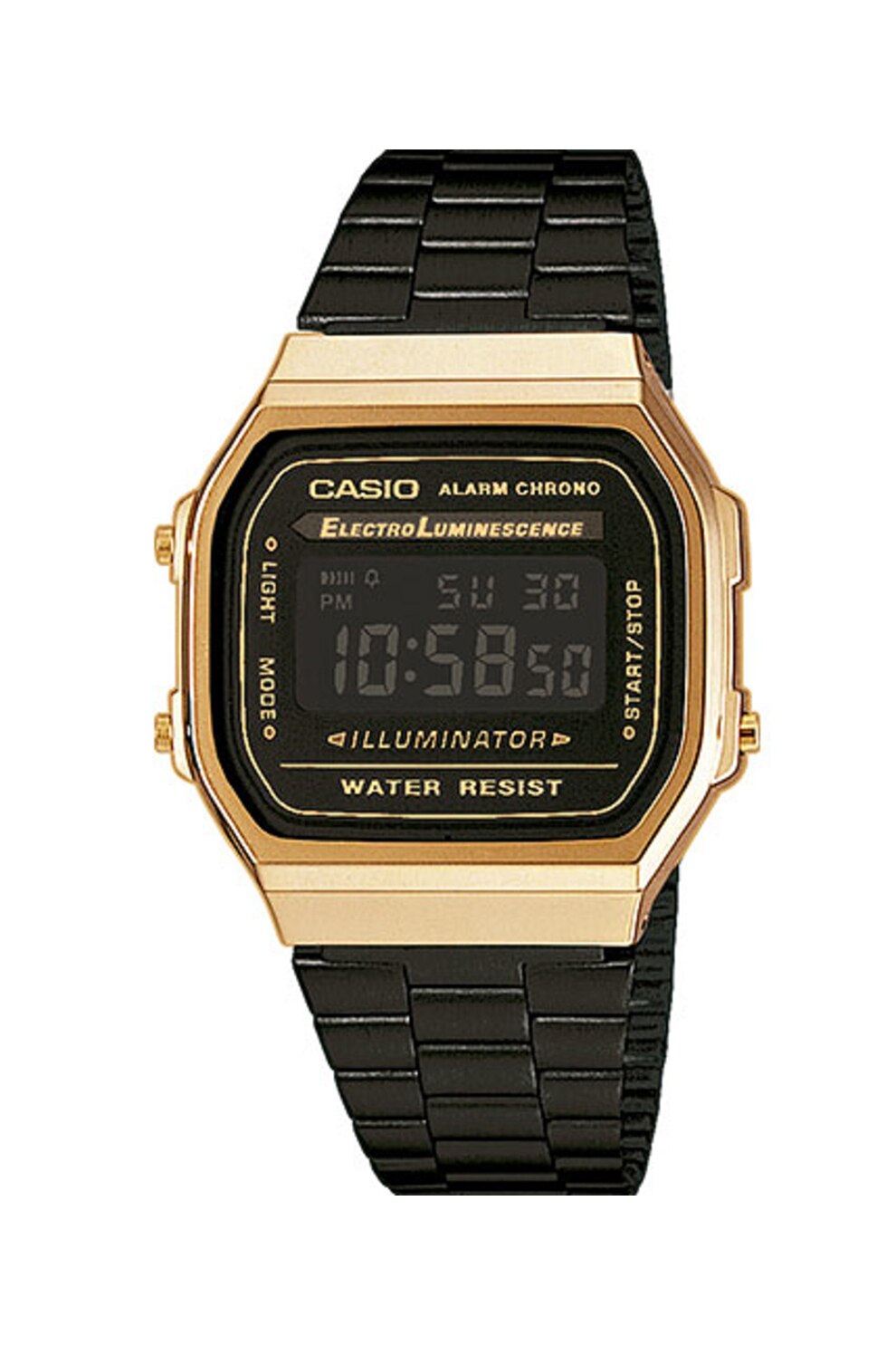 Casio, Ceas digital unisex, Negru/Auriu