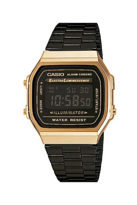 Casio, Унисекс цифров часовник, Черен / Златист