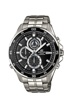 Casio, Ceas cronograf analog, din otel inoxidabil, Argintiu/Negru Casio, Ceas cronograf analog, din otel inoxidabil, Argintiu/Negru