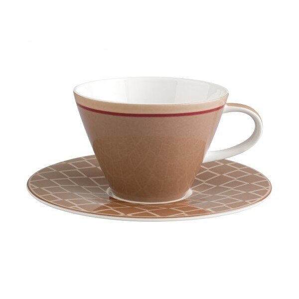 Ceasca cappuccino cu farfurie Villeroy&Boch Caffe Club Uni Caramel, 0,39L